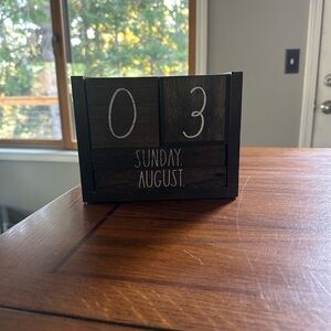 Wooden Perpetual Calendar with Black Frame
